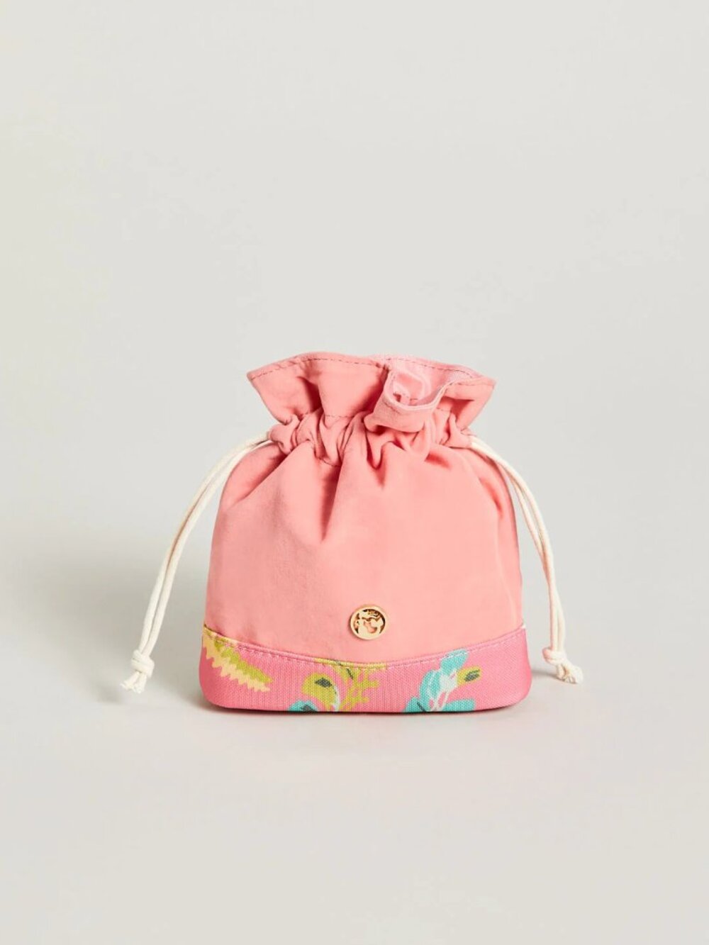 Keepsake Drawstring Queenie Tropical Floral Pink Bag!  NWT!